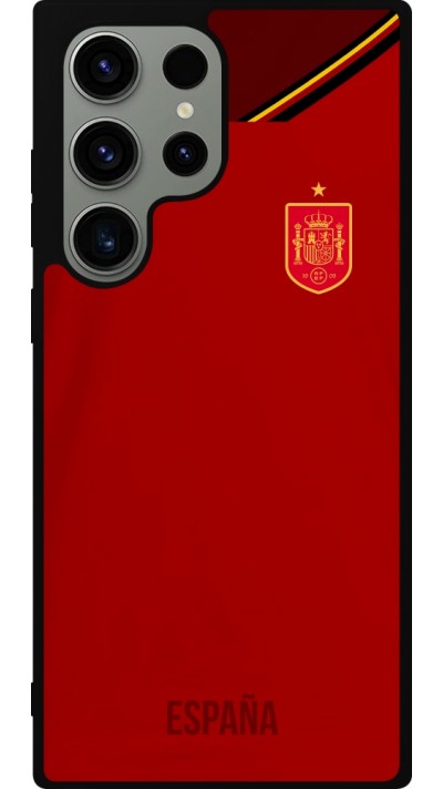 Coque Samsung Galaxy S23 Ultra - Silicone rigide noir Maillot de football Espagne 2022 personnalisable