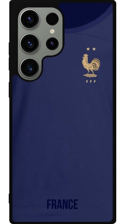 Samsung Galaxy S23 Ultra Case Hülle - Silikon schwarz Frankreich 2022 personalisierbares Fussballtrikot
