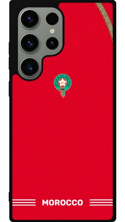 Samsung Galaxy S23 Ultra Case Hülle - Silikon schwarz Marokko 2026 personalisierbares Fussballtrikot