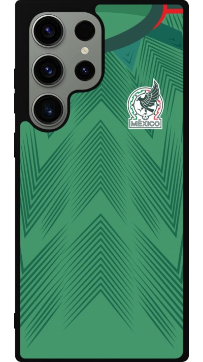 Coque Samsung Galaxy S23 Ultra - Silicone rigide noir Maillot de football Mexique 2022 personnalisable