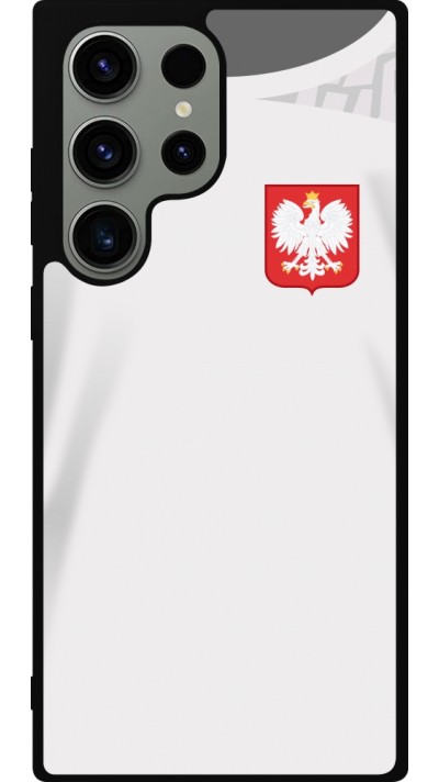 Coque Samsung Galaxy S23 Ultra - Silicone rigide noir Maillot de football Pologne 2022 personnalisable