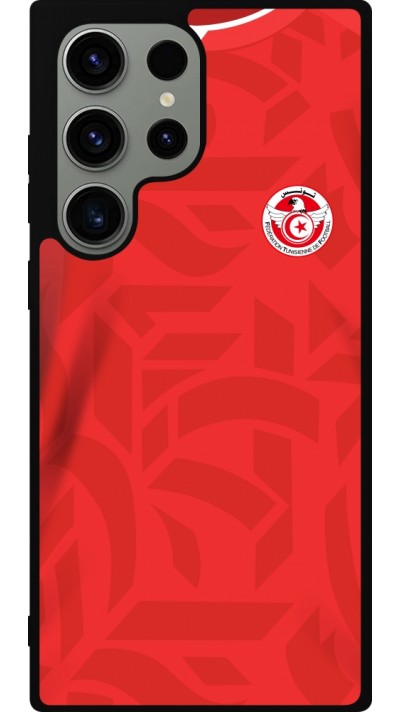 Coque Samsung Galaxy S23 Ultra - Silicone rigide noir Maillot de football Tunisie 2022 personnalisable