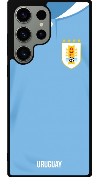 Samsung Galaxy S23 Ultra Case Hülle - Silikon schwarz Uruguay 2022 personalisierbares Fussballtrikot