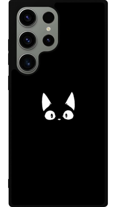 Coque Samsung Galaxy S23 Ultra - Silicone rigide noir Funny cat on black