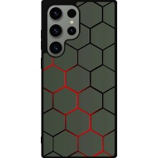 Coque Samsung Galaxy S23 Ultra - Silicone rigide noir Geometric Line red