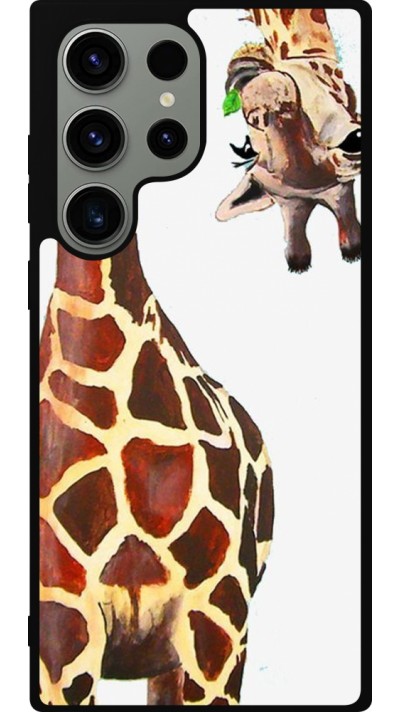 Coque Samsung Galaxy S23 Ultra - Silicone rigide noir Giraffe Fit