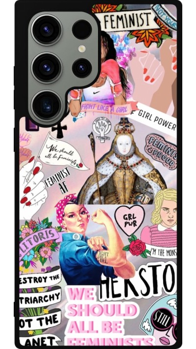 Coque Samsung Galaxy S23 Ultra - Silicone rigide noir Girl Power Collage