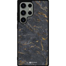 Coque Samsung Galaxy S23 Ultra - Silicone rigide noir Grey Gold Marble