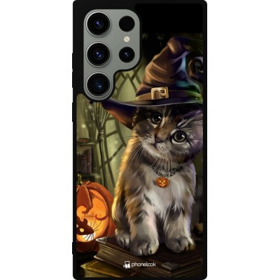 Coque Samsung Galaxy S23 Ultra - Silicone rigide noir Halloween 21 Witch cat