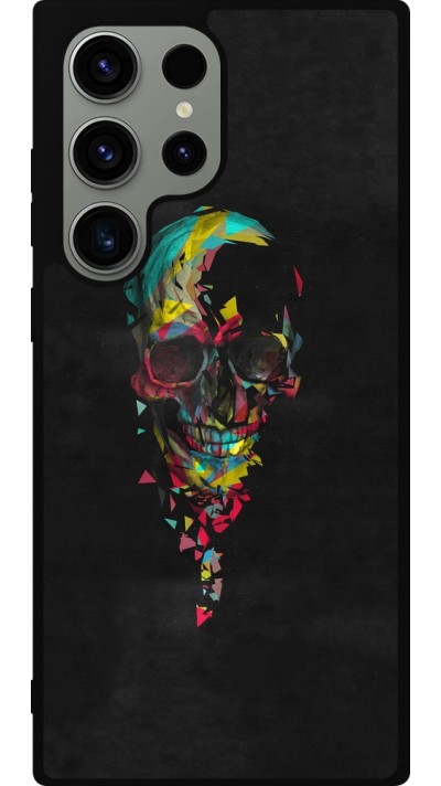 Samsung Galaxy S23 Ultra Case Hülle - Silikon schwarz Halloween 22 colored skull
