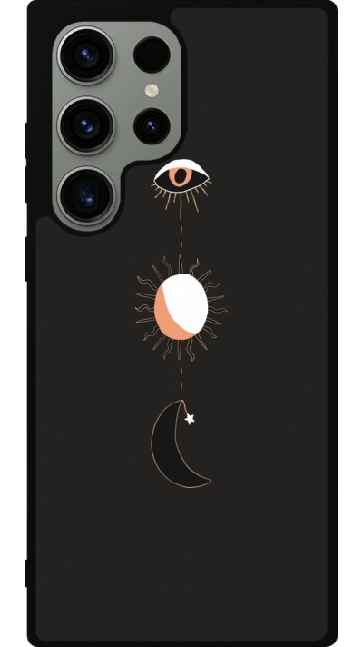 Samsung Galaxy S23 Ultra Case Hülle - Silikon schwarz Halloween 22 eye sun moon
