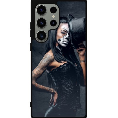Coque Samsung Galaxy S23 Ultra - Silicone rigide noir Halloween 22 Tattooed Girl