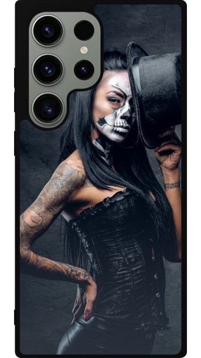 Samsung Galaxy S23 Ultra Case Hülle - Silikon schwarz Halloween 22 Tattooed Girl
