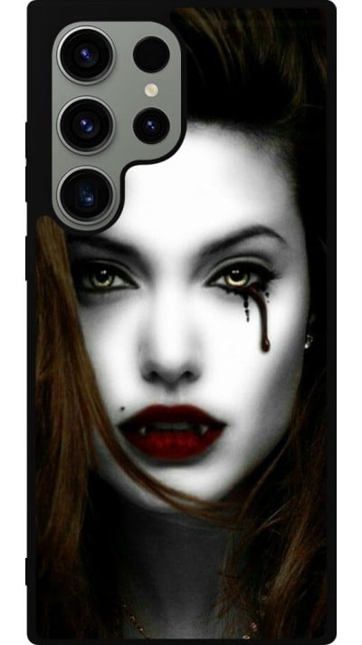 Coque Samsung Galaxy S23 Ultra - Silicone rigide noir Halloween 2023 gothic vampire