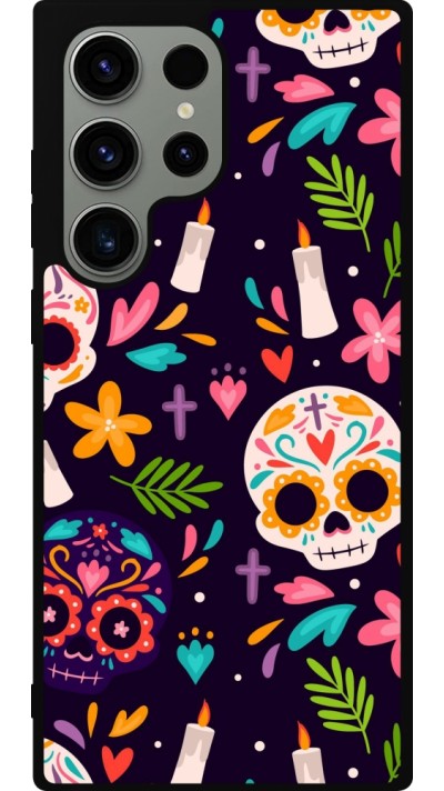 Samsung Galaxy S23 Ultra Case Hülle - Silikon schwarz Halloween 2023 mexican style