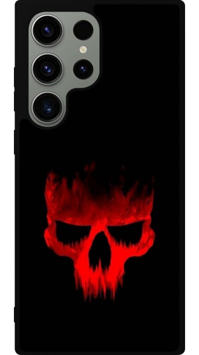 Coque Samsung Galaxy S23 Ultra - Silicone rigide noir Halloween 2023 scary skull
