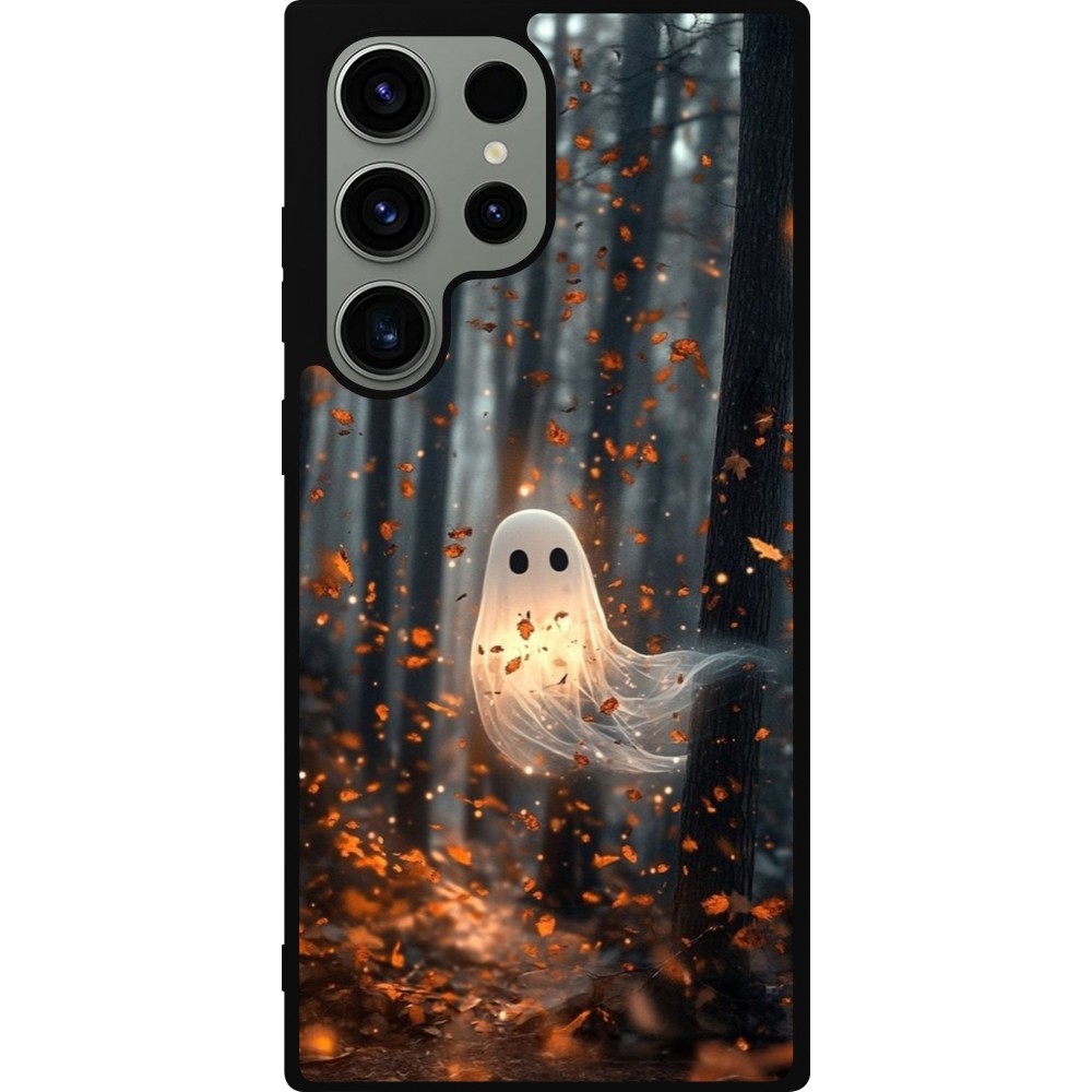 Samsung Galaxy S23 Ultra Case Hülle - Silikon schwarz Halloween 2025 Ghost in the forest