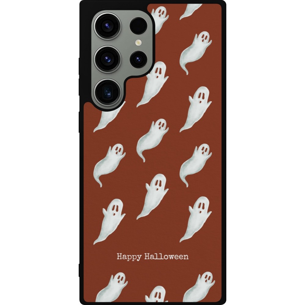 Coque Samsung Galaxy S23 Ultra - Silicone rigide noir Halloween 2025 Pattern of ghosts
