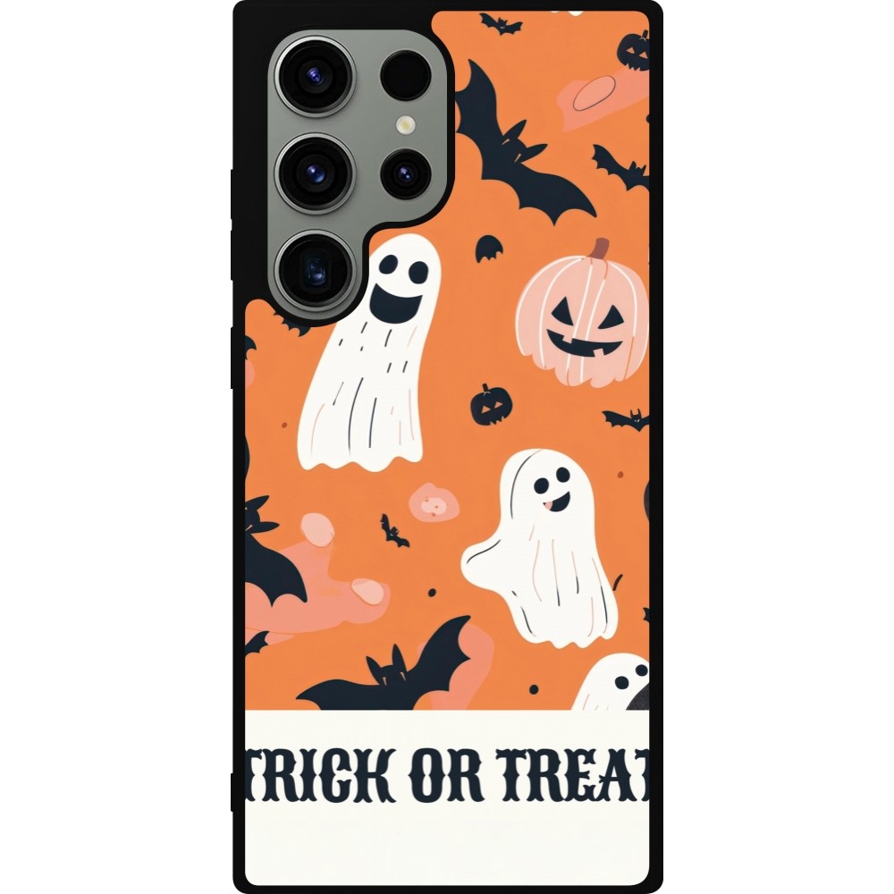 Samsung Galaxy S23 Ultra Case Hülle - Silikon schwarz Halloween 2025 Trick or treat