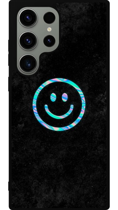 Samsung Galaxy S23 Ultra Case Hülle - Silikon schwarz Happy smiley irisirt