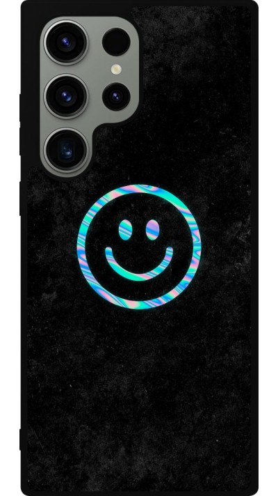 Coque Samsung Galaxy S23 Ultra - Silicone rigide noir Happy smiely irisé