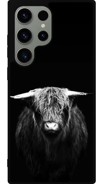 Coque Samsung Galaxy S23 Ultra - Silicone rigide noir Highland calf black