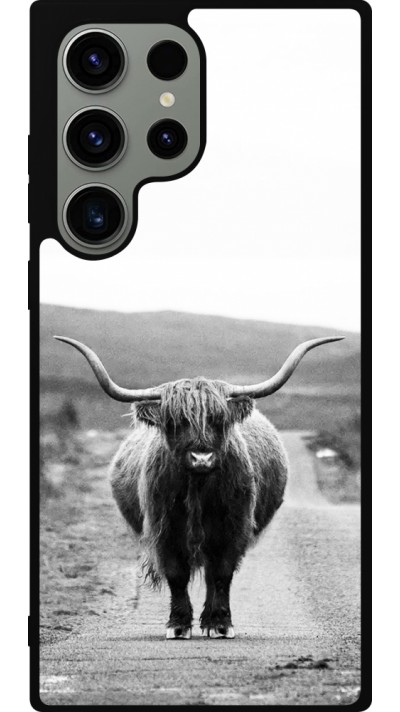 Samsung Galaxy S23 Ultra Case Hülle - Silikon schwarz Highland cattle