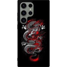 Samsung Galaxy S23 Ultra Case Hülle - Silikon schwarz Japanese style Dragon Tattoo Red Black