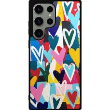 Samsung Galaxy S23 Ultra Case Hülle - Silikon schwarz Joyful Hearts