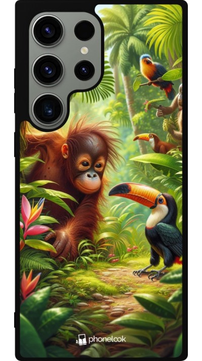 Samsung Galaxy S23 Ultra Case Hülle - Silikon schwarz Tropischer Dschungel Tayrona