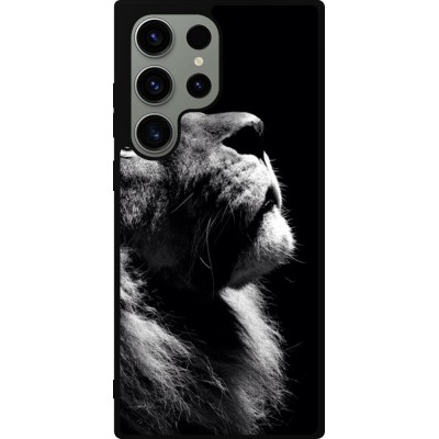 Coque Samsung Galaxy S23 Ultra - Silicone rigide noir Lion looking up