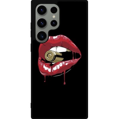 Samsung Galaxy S23 Ultra Case Hülle - Silikon schwarz Lips bullet