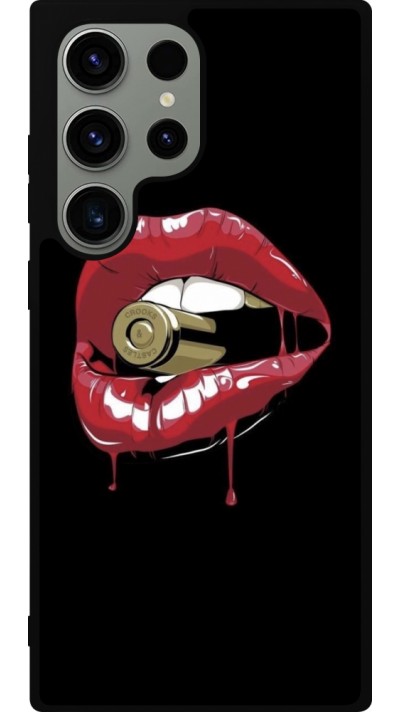 Samsung Galaxy S23 Ultra Case Hülle - Silikon schwarz Lips bullet