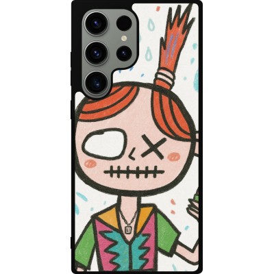 Samsung Galaxy S23 Ultra Case Hülle - Silikon schwarz Little Girl Sketch