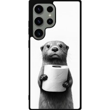 Samsung Galaxy S23 Ultra Case Hülle - Silikon schwarz Otter Toilettenpapier