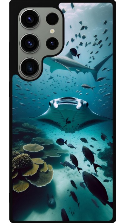 Samsung Galaxy S23 Ultra Case Hülle - Silikon schwarz Manta Lagune Reinigung