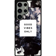 Coque Samsung Galaxy S23 Ultra - Silicone rigide noir Marble Good Vibes Only