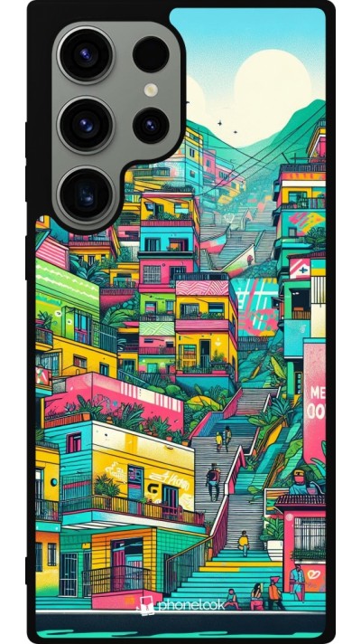 Samsung Galaxy S23 Ultra Case Hülle - Silikon schwarz Medellin Comuna 13 Kunst