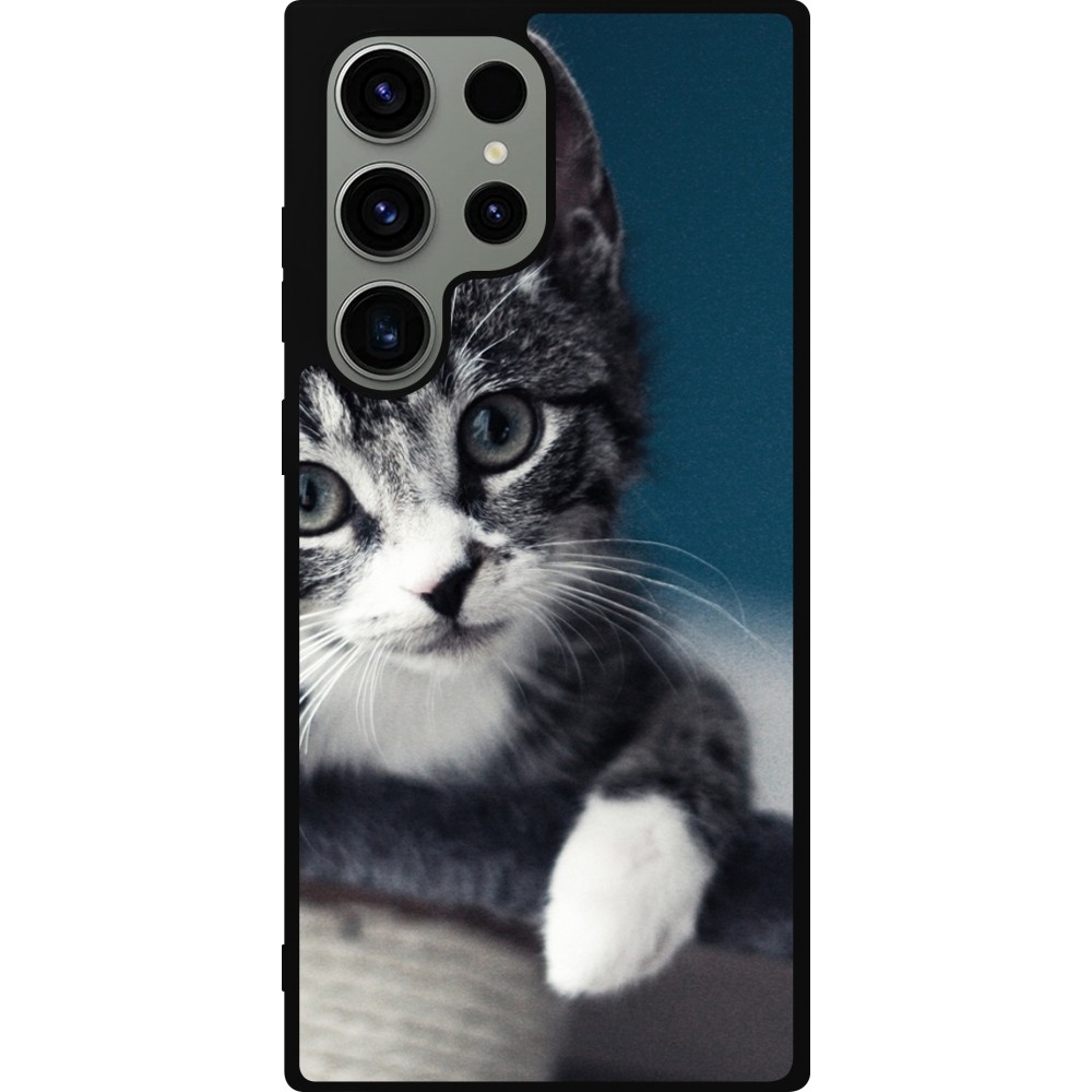 Coque Samsung Galaxy S23 Ultra - Silicone rigide noir Meow 23
