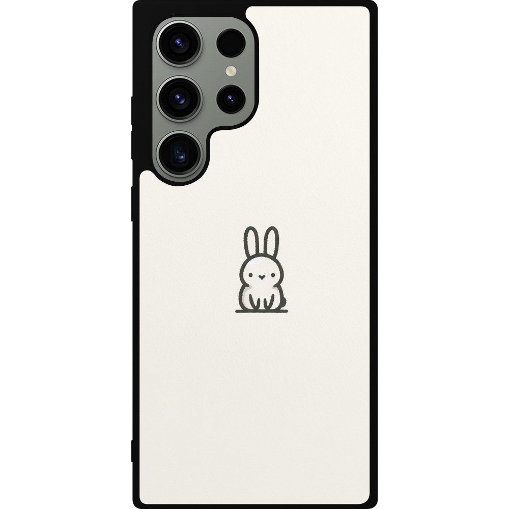 Coque Samsung Galaxy S23 Ultra - Silicone rigide noir Minimal bunny cutie