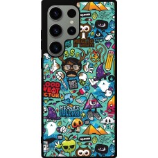 Coque Samsung Galaxy S23 Ultra - Silicone rigide noir Mixed Cartoons Turquoise
