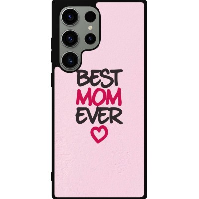 Samsung Galaxy S23 Ultra Case Hülle - Silikon schwarz Mom 2023 best Mom ever pink