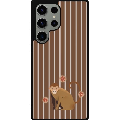 Coque Samsung Galaxy S23 Ultra - Silicone rigide noir Monkey with stripes