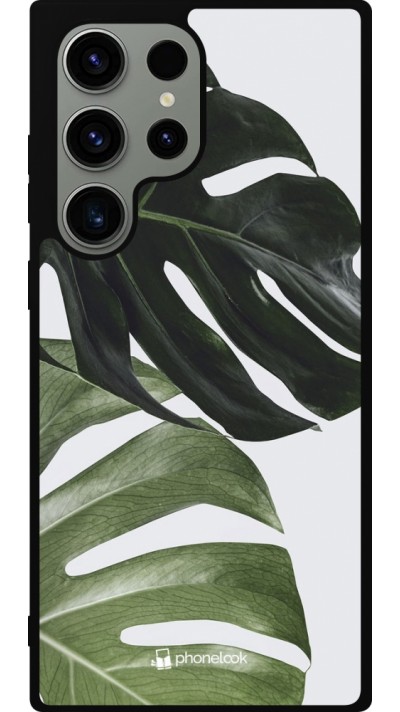 Samsung Galaxy S23 Ultra Case Hülle - Silikon schwarz Monstera Plant
