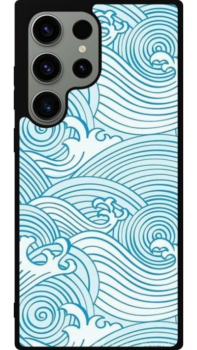 Samsung Galaxy S23 Ultra Case Hülle - Silikon schwarz Ocean Waves