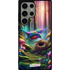 Samsung Galaxy S23 Ultra Case Hülle - Silikon schwarz Vogel Nest Wald