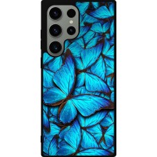 Samsung Galaxy S23 Ultra Case Hülle - Silikon schwarz Papillon bleu