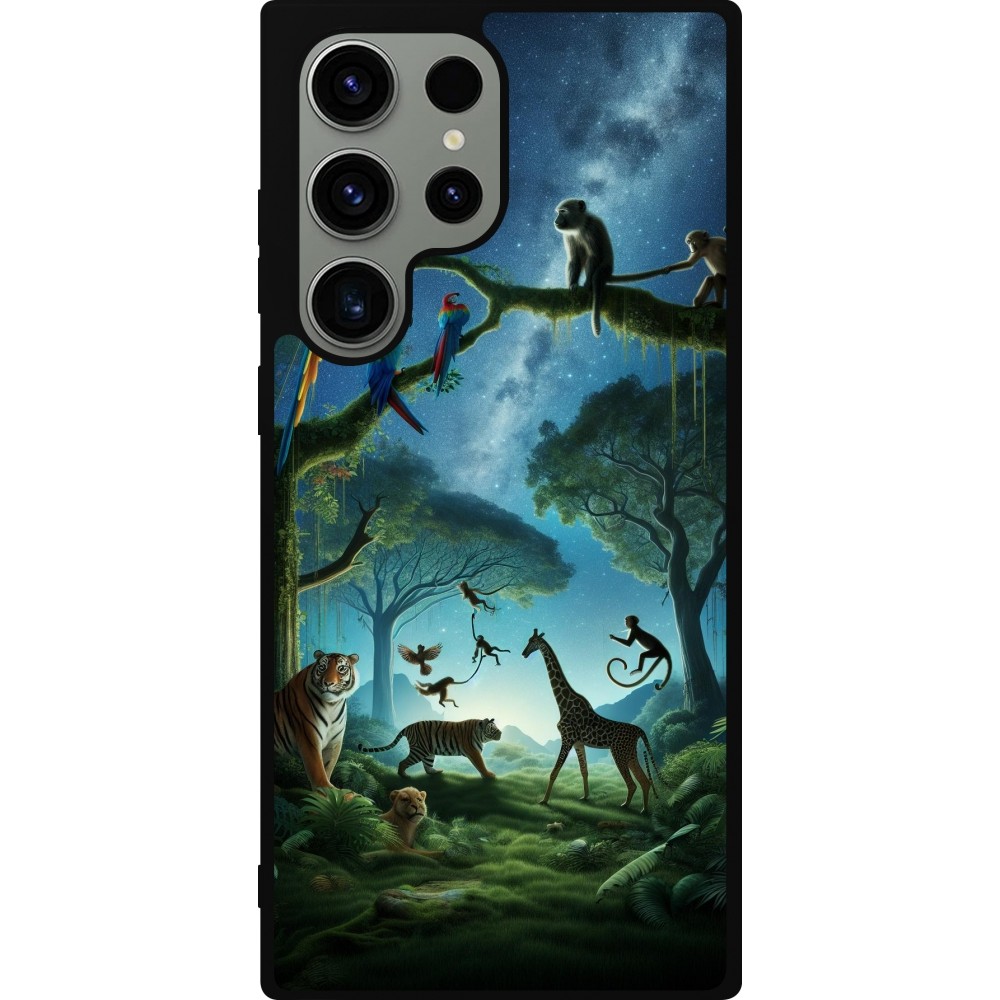 Samsung Galaxy S23 Ultra Case Hülle - Silikon schwarz Paradies der exotischen Tiere