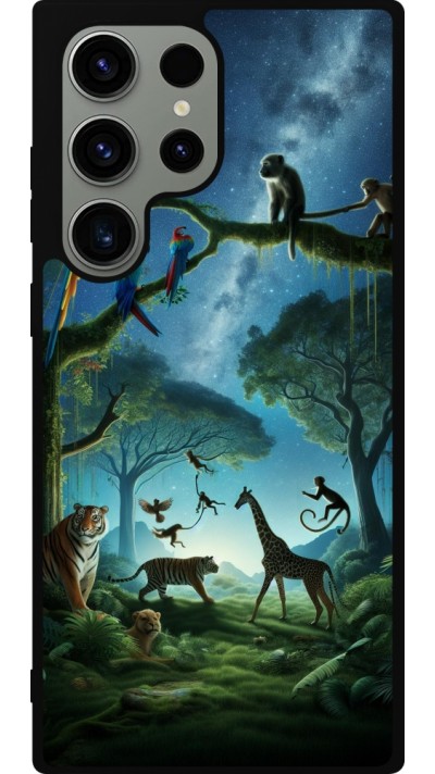 Coque Samsung Galaxy S23 Ultra - Silicone rigide noir Paradis des animaux exotiques