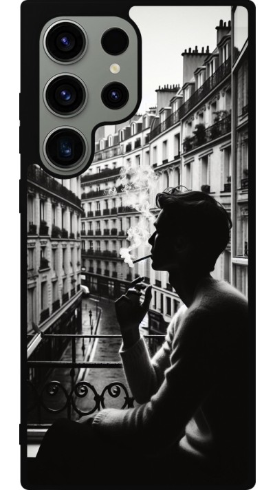 Coque Samsung Galaxy S23 Ultra - Silicone rigide noir Parisian Smoker